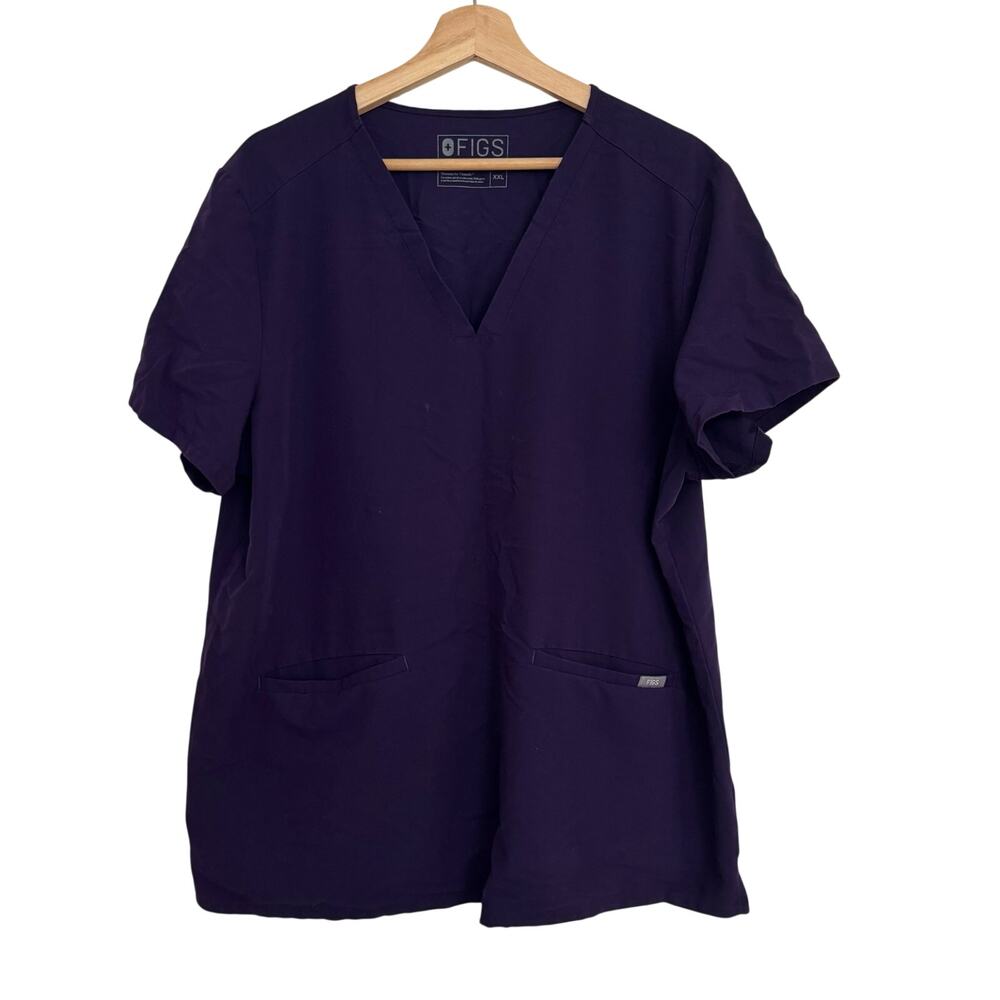 FIGS Casma 3-Pocket Scrub Top XXL Purple Jam